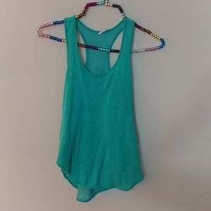 Large Teal Racerback Workout Top w Mesh Back